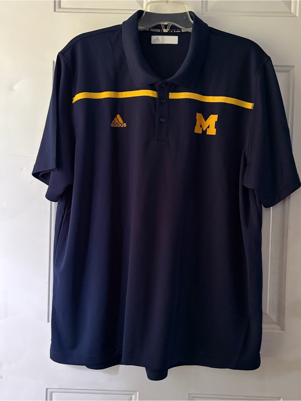 Adidas Michigan Wolverines Navy Blue Climalite Polo Shirt 2XL